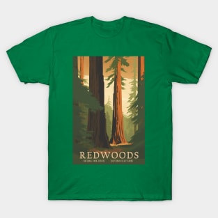 Redwoods National Park Vintage Travel Poster T-Shirt